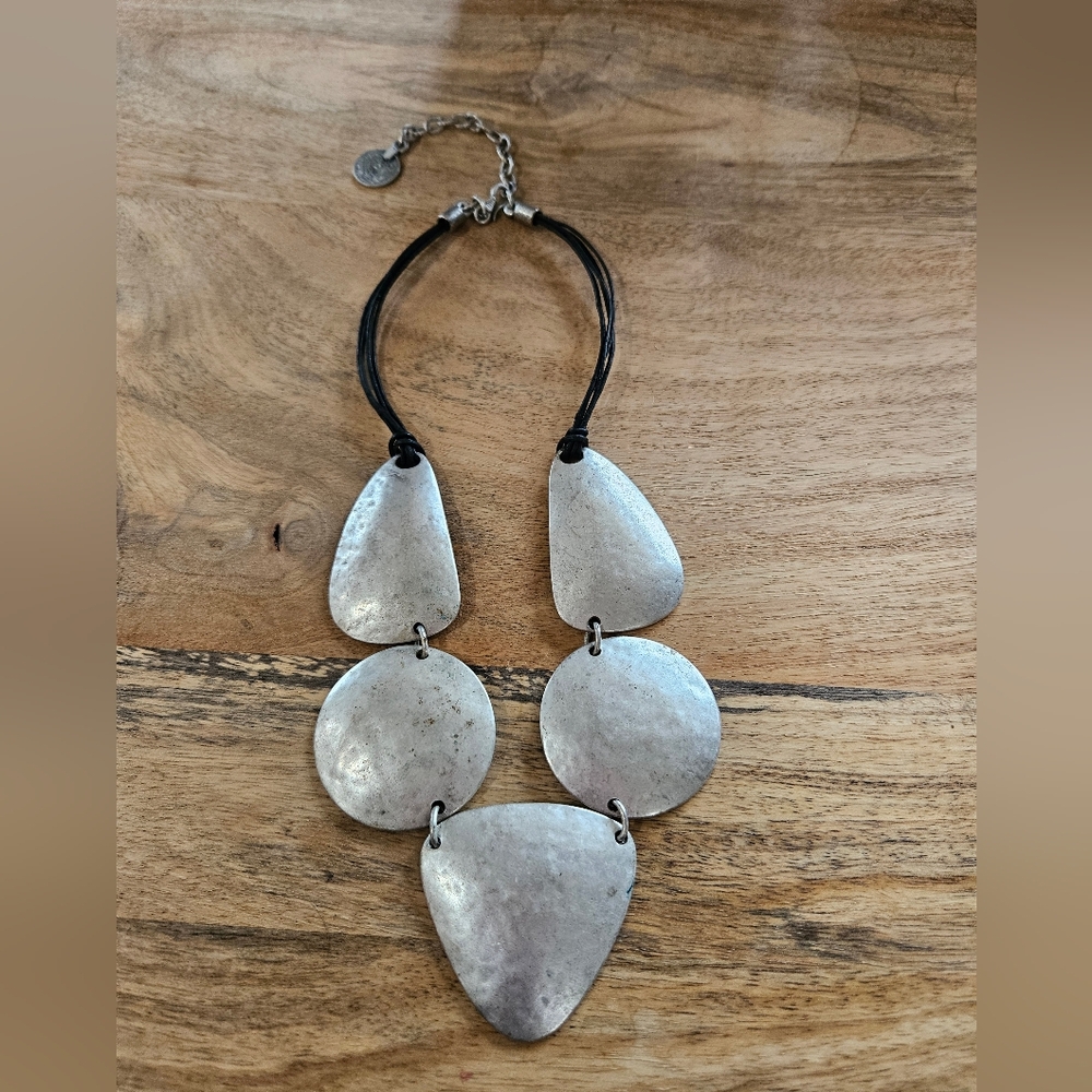 90's Fossil Silver Geometric Necklace